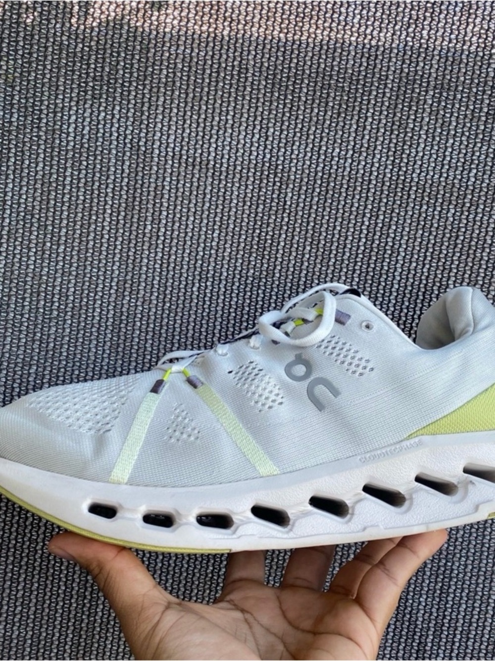 On Cloud Cloudsurfer 13 Running Men’s Shoes White and Lime